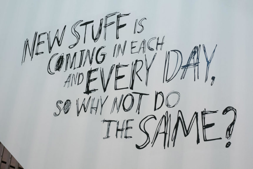 Illustrated text by Lovisa Burfitt for H&M wall graphics