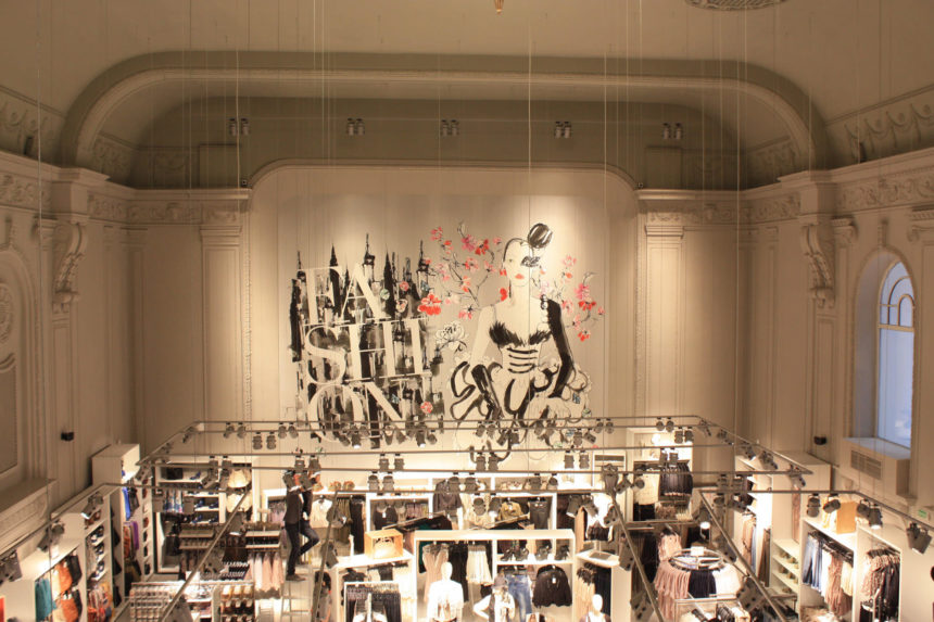 H&M wall graphics in Copenhagen, by Lovisa Burfitt