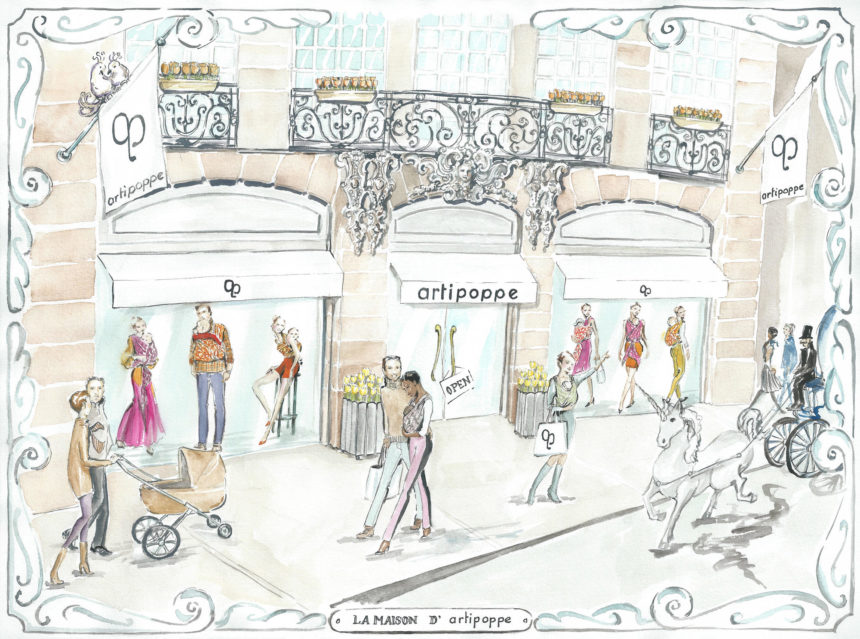 Illustration de la façade d'un magasin.