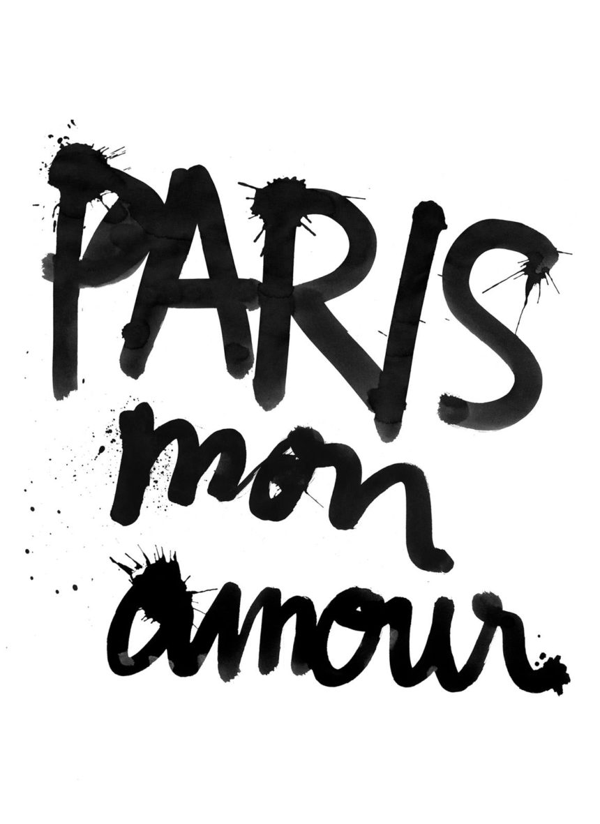 Ink texting Paris mon amour