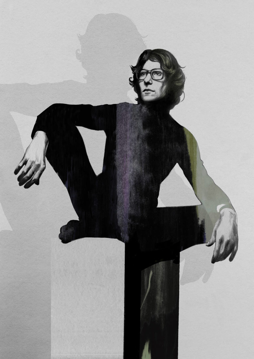 Portait of Yves Saint Laurent.
