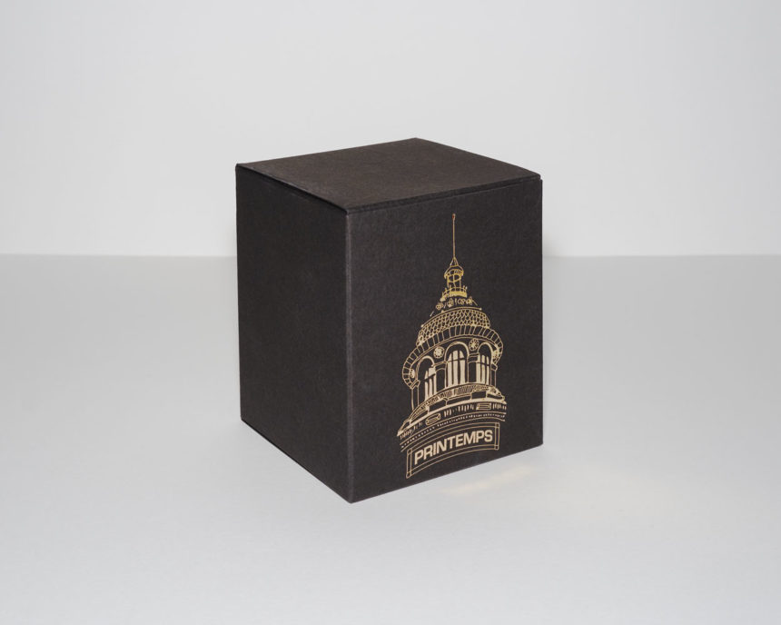 Scented candle with illustration of the Printemps coupole