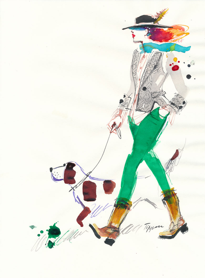 Fashion illustrator Tippan Norden for Goodwood magazine