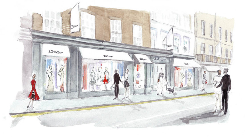 Fashion illustrator Garance Wilkens for Dior Express Blenheim