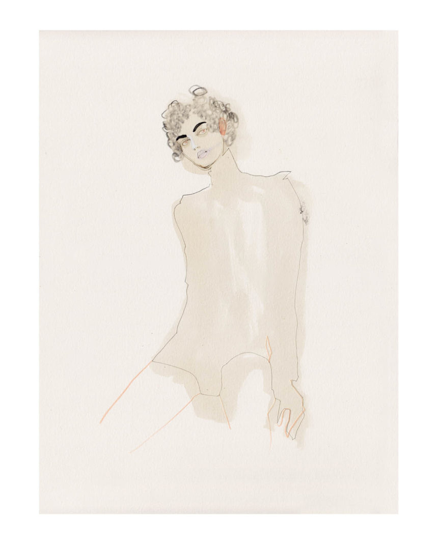 Illustration of woman in Courrèges outfit.