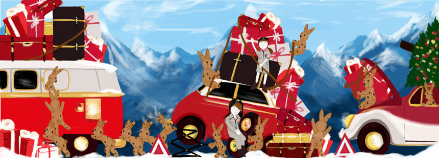 Digital illustration of a red Fiat 500.