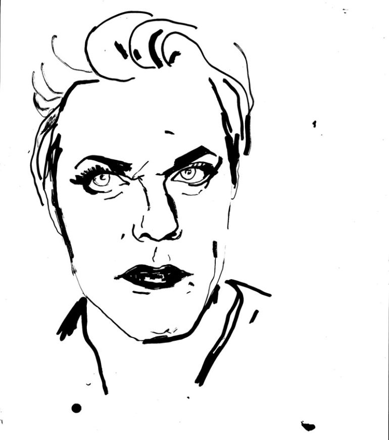 Ink portrait of Eddie