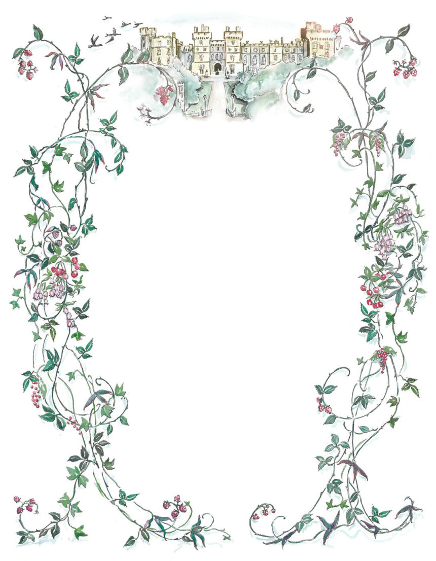 Illustration d'un cadre avec feuilles.