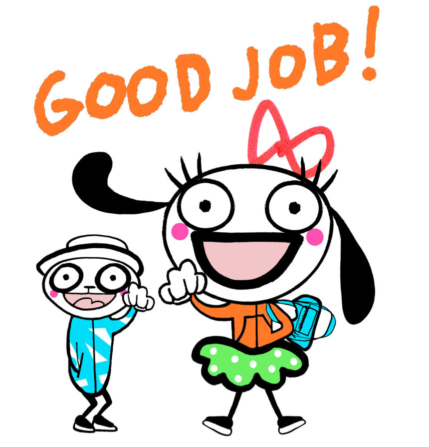 Illustration of emoji saying good job