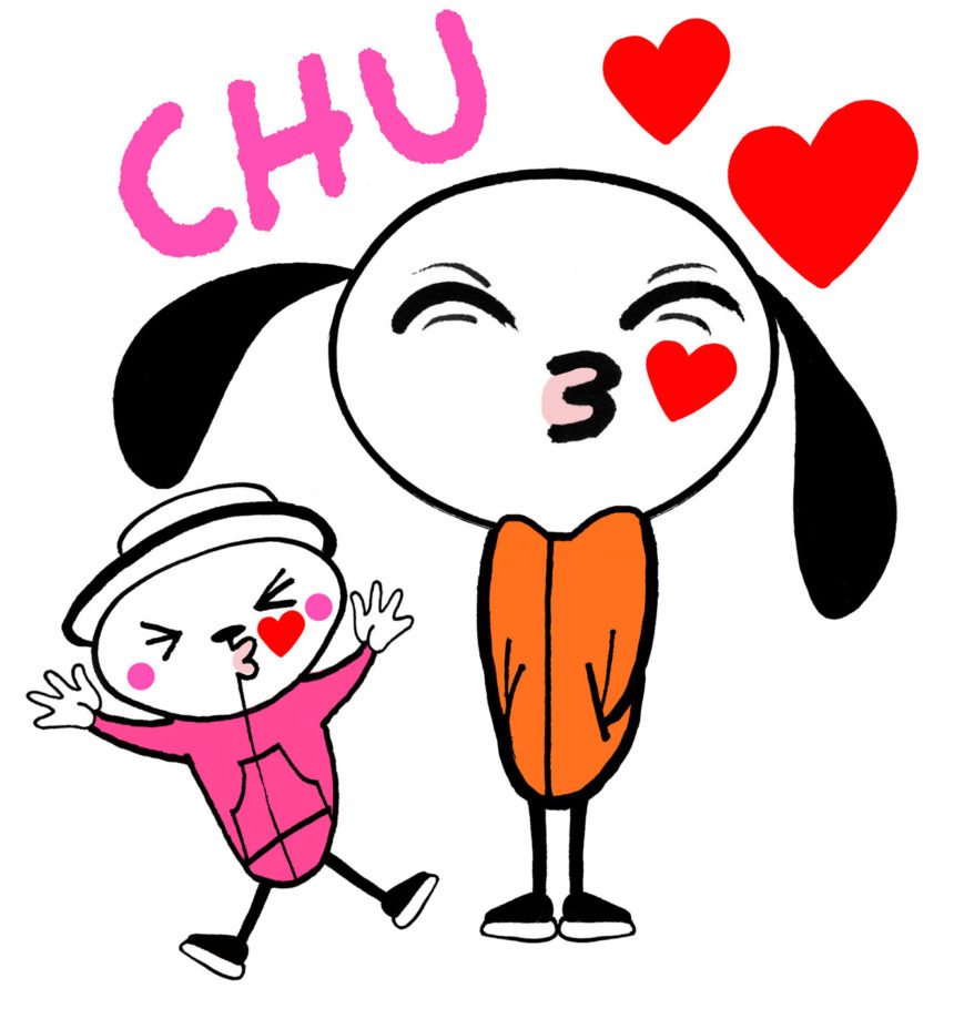 Illustration of kissing emoji