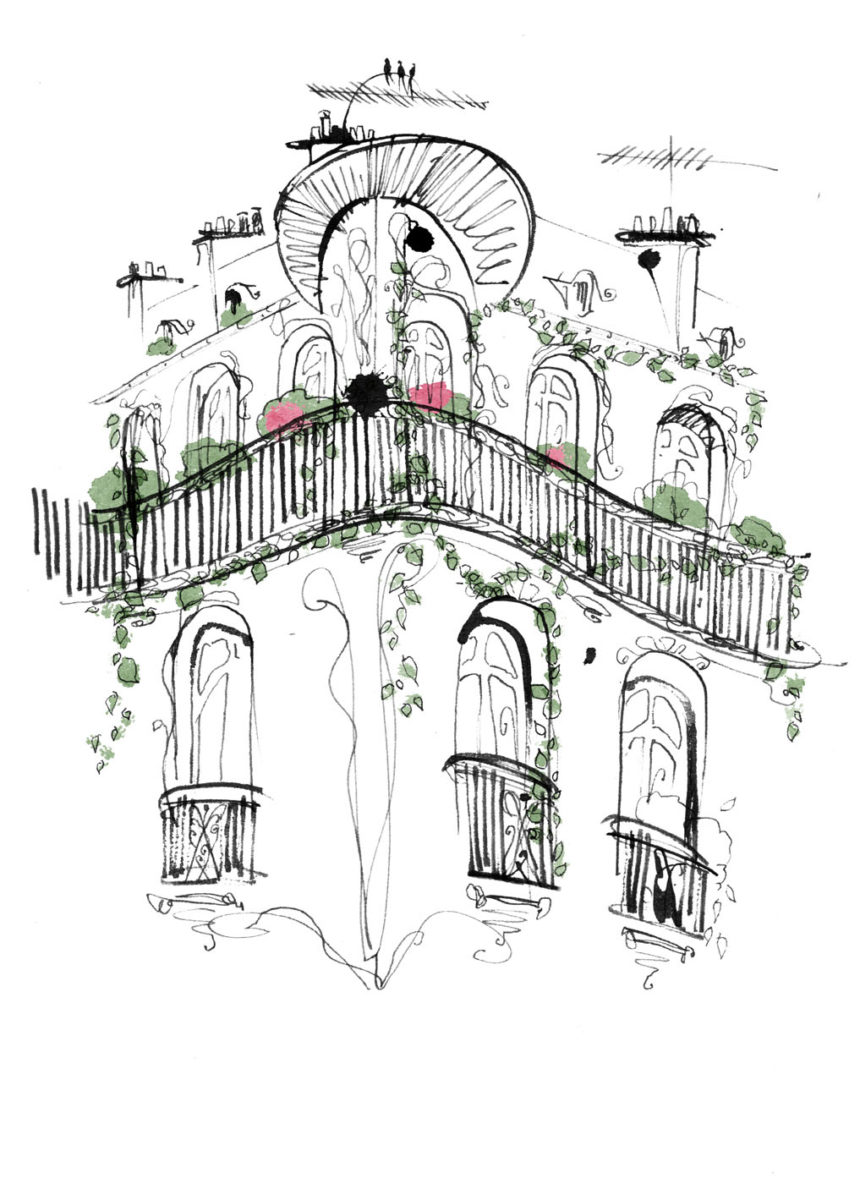 Illustration of the house of Mademoiselle Oiseau's house