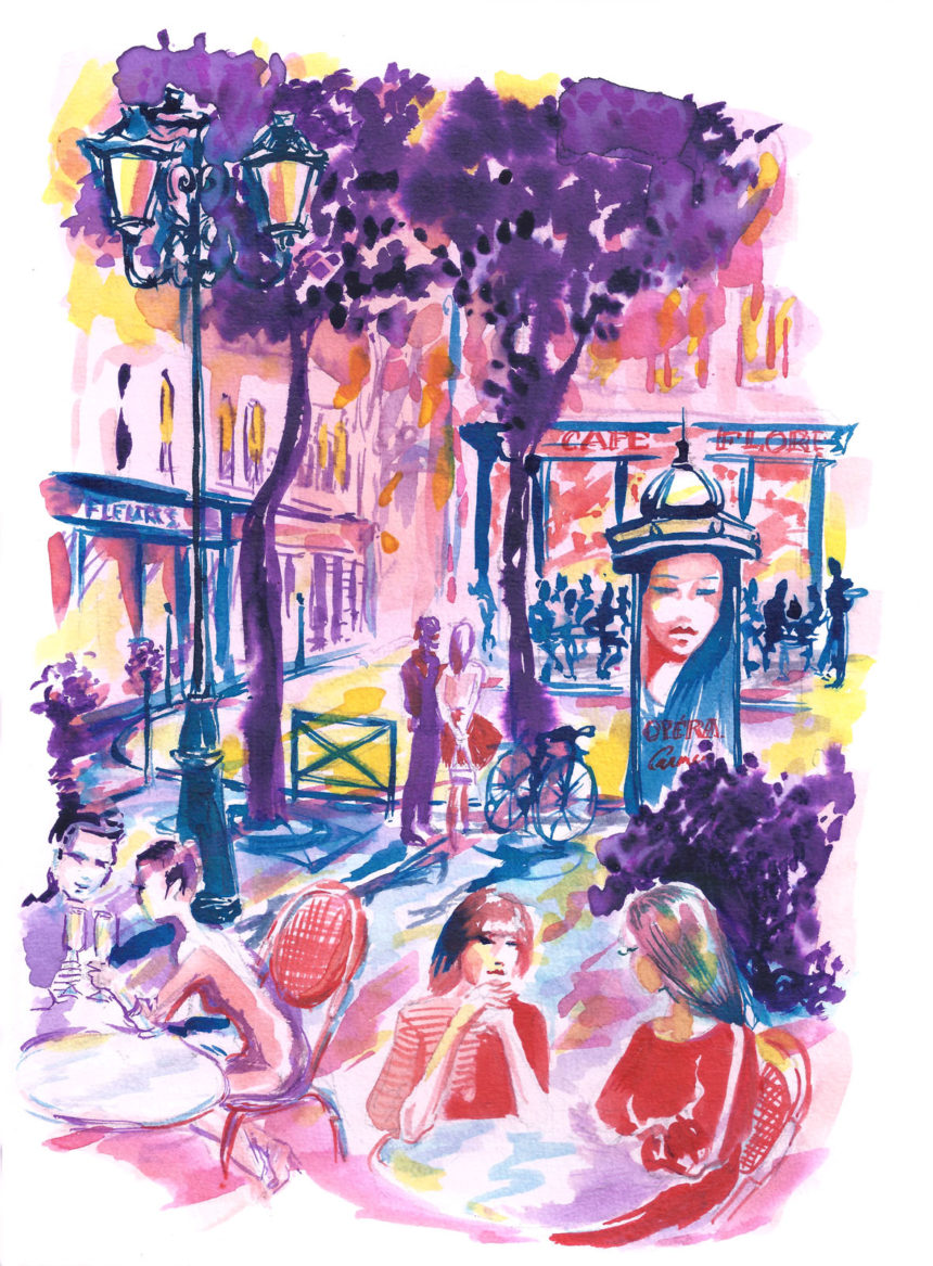 Illustration en couleur de Paris