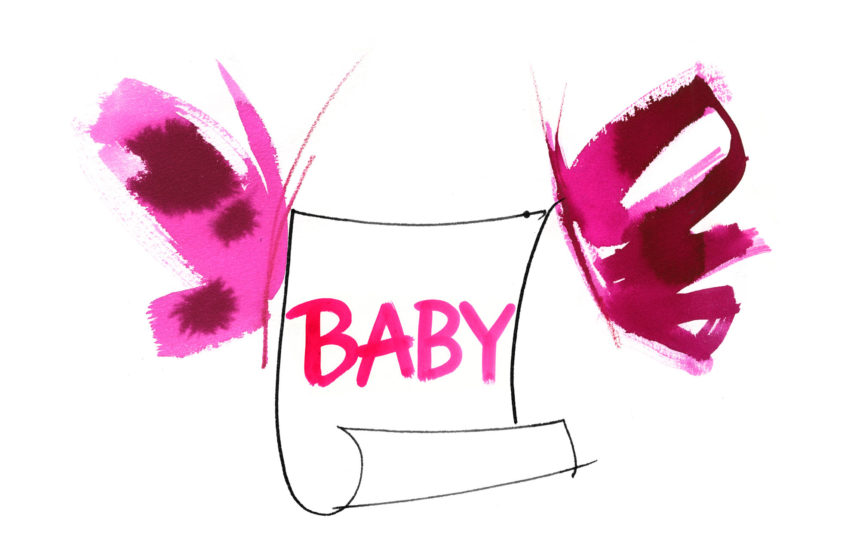 Illustration of pink butterflies for H&M gift cards.