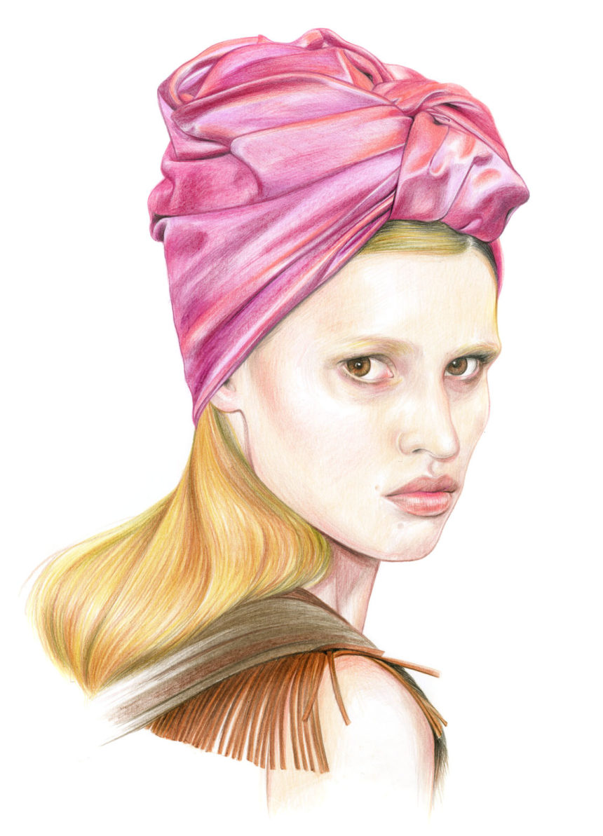 Portrait Lara Stone in Prada