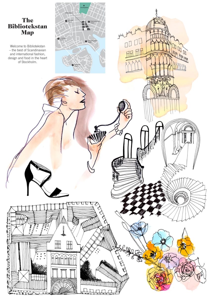 Carte illustrée au trait