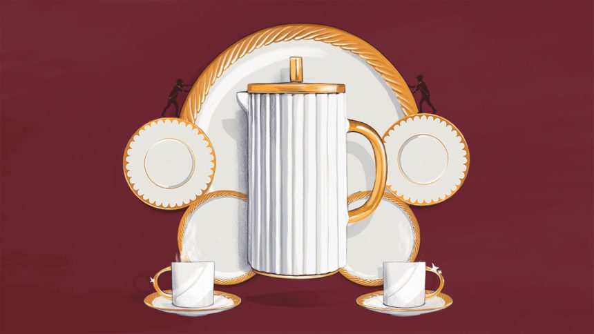 Digital illustration of a porcelaine set.