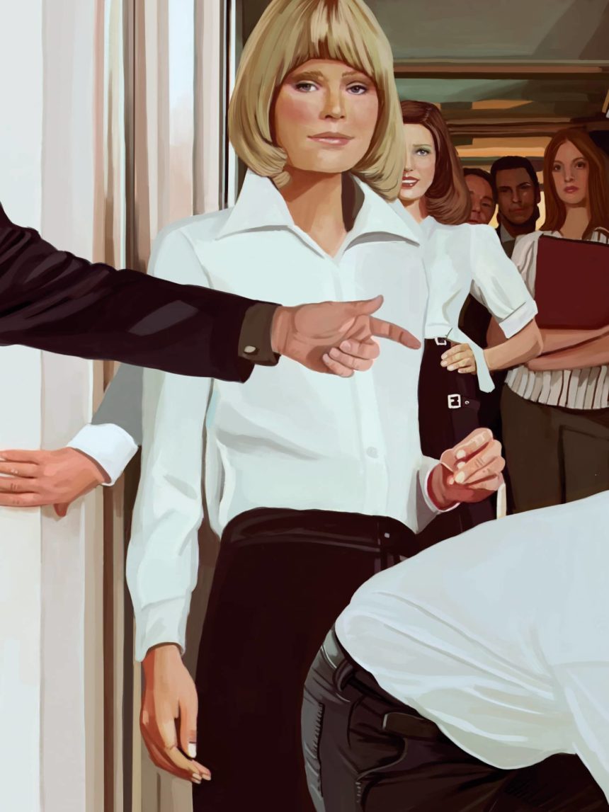 Digital illustration of a blond woman.