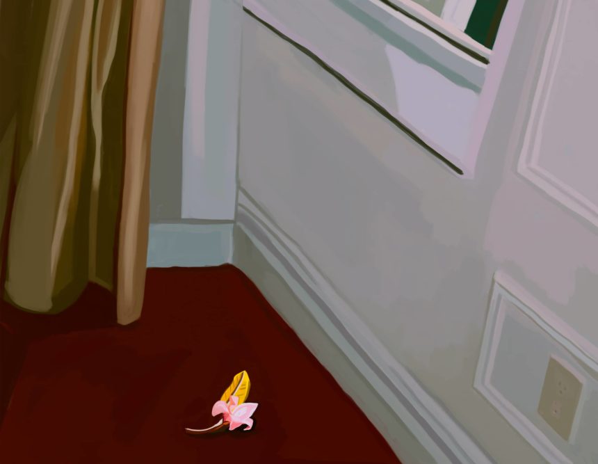 Digital illustration of a room.