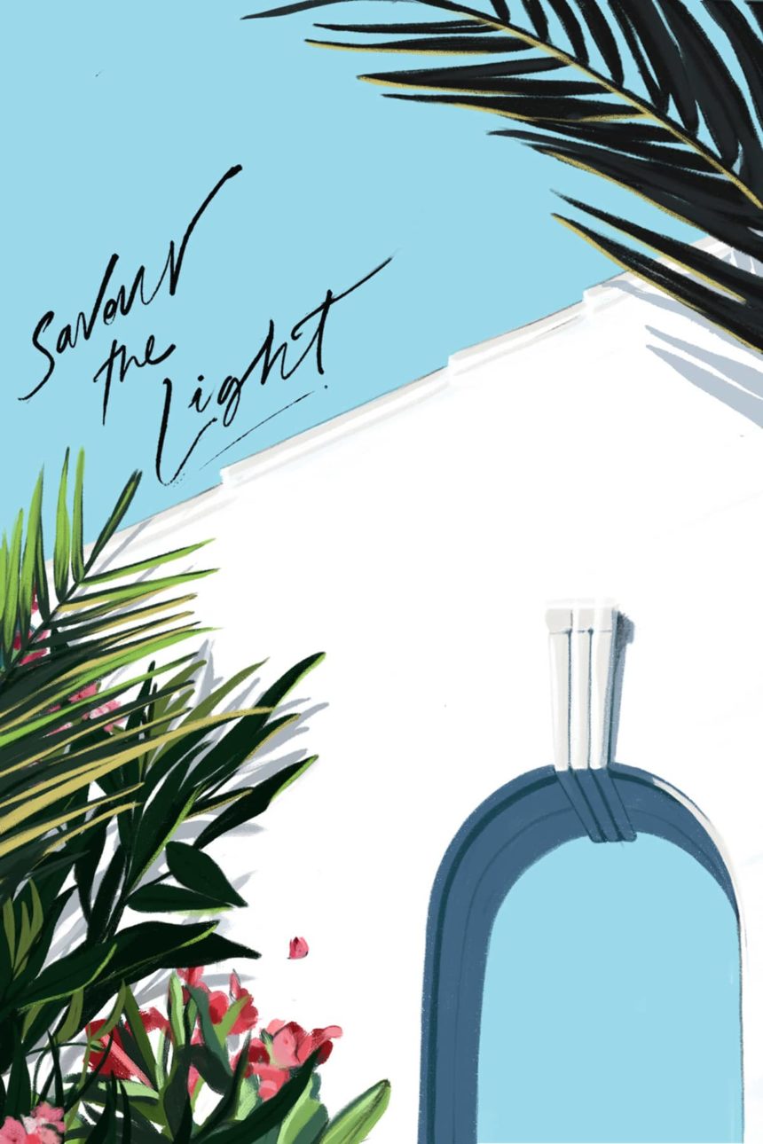 Digital illustration of a Mediterranean house.