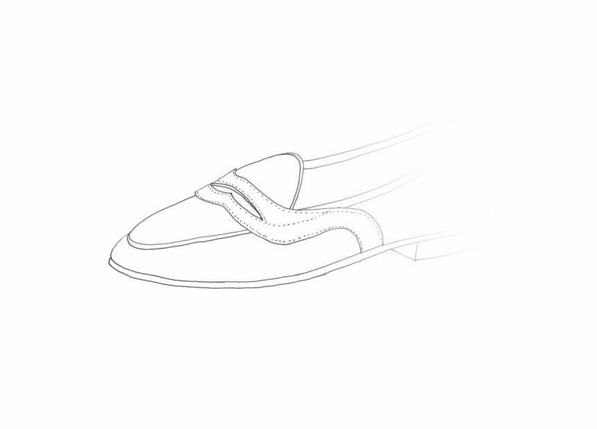 Illustration au trait d'une chaussure.