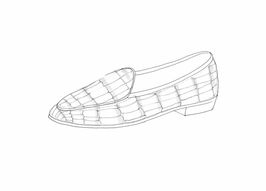 Illustration au trait d'une chaussure.