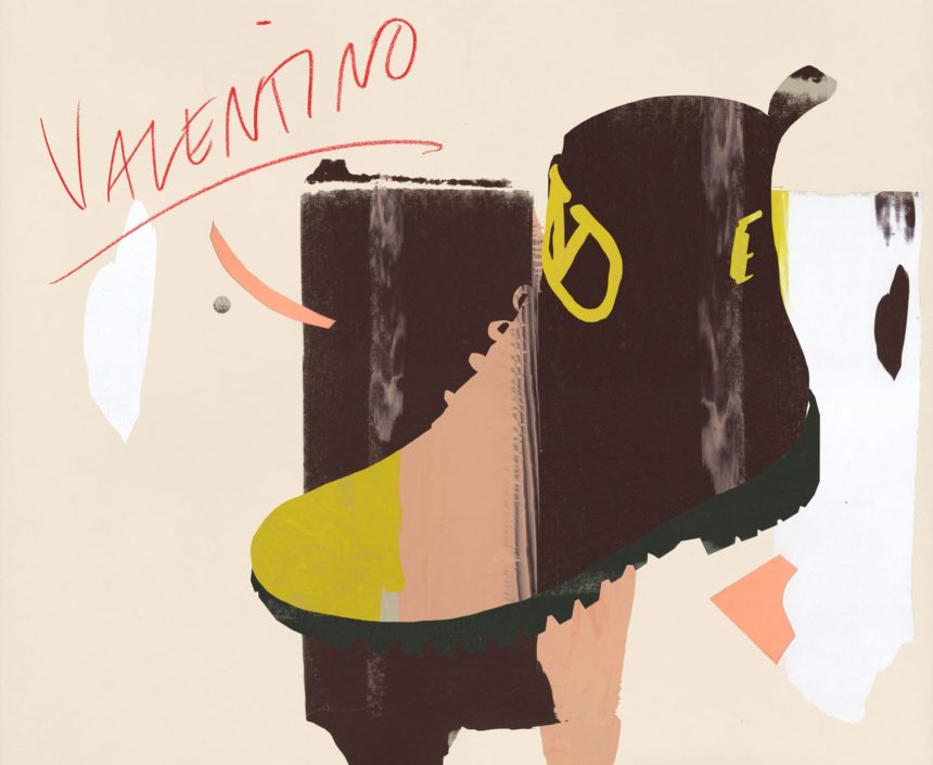 Illustration of a Valentino shoe.