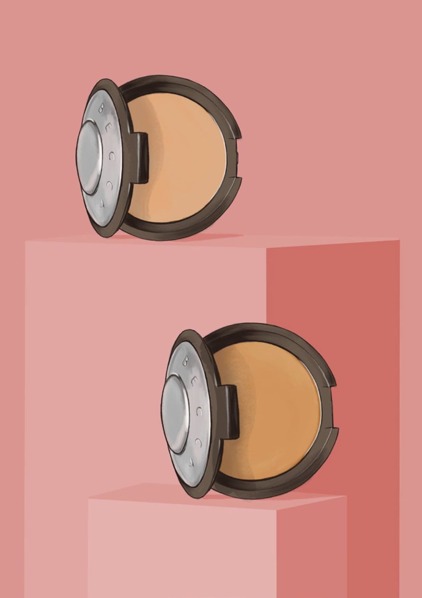 Digital illustration of Becca products