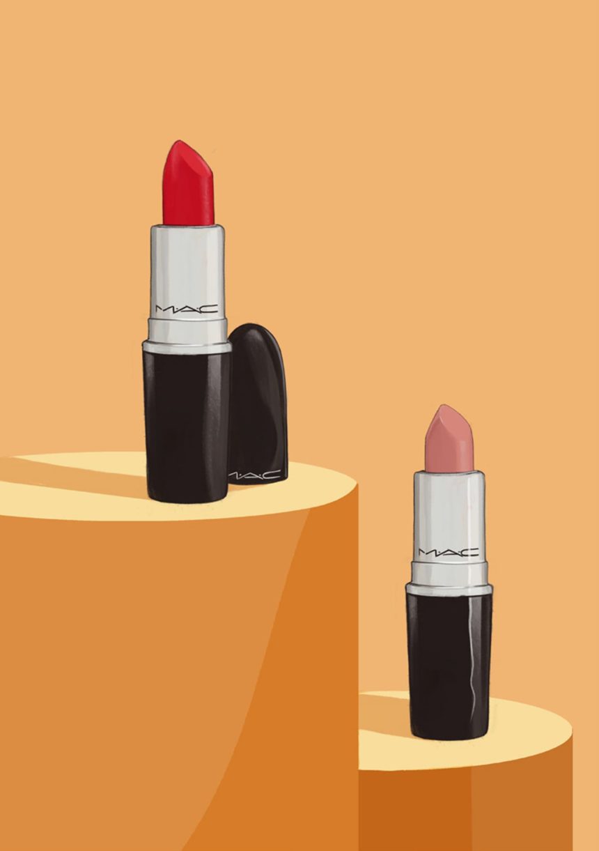 Digital illustration of Mac lipsticks