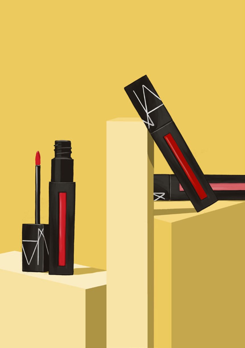 Digital illustration of Nars products