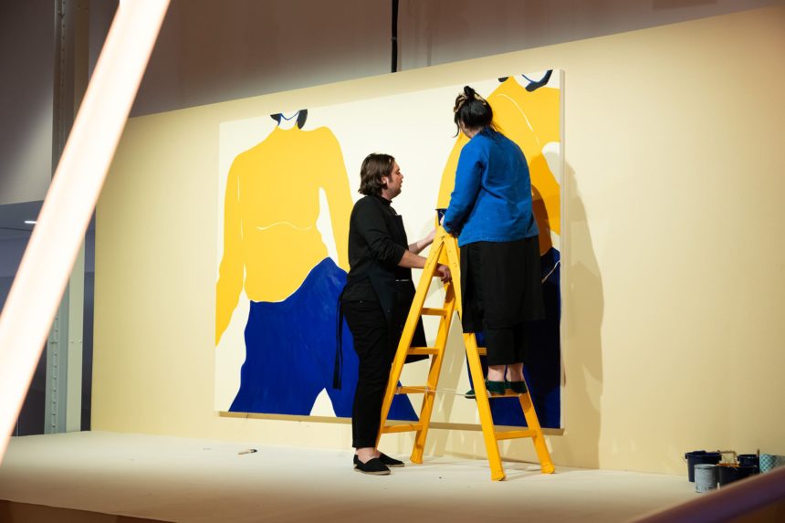 Photo of Rosie McGuinness painting.