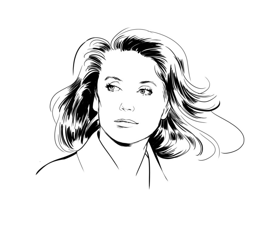 Portrait illustré de Catherine Deneuve.