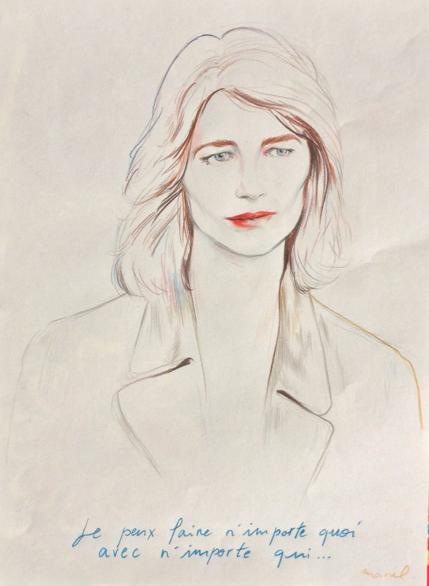 Portrait illustré de Charlotte Rampling.