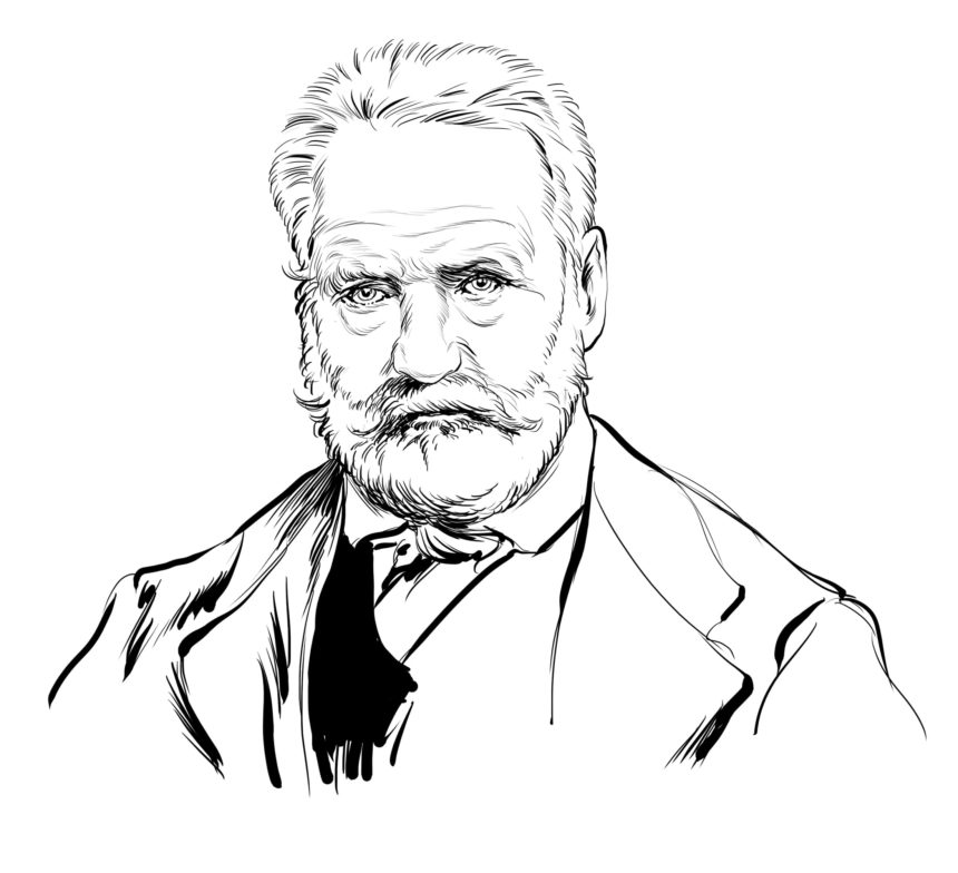 Portrait illustré de Victor Hugo.