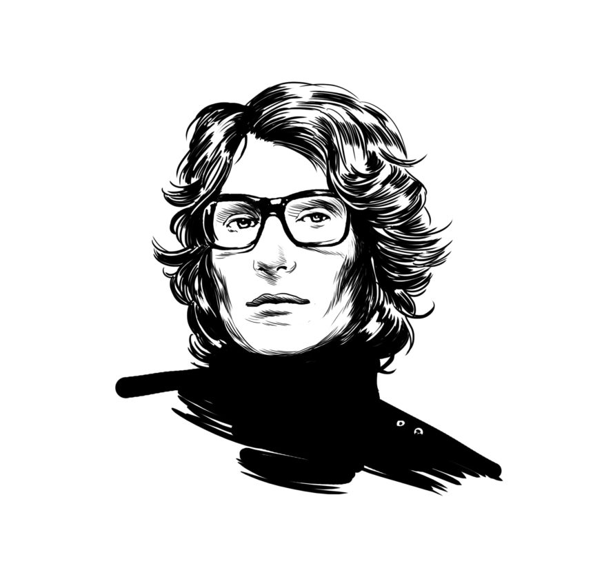 Portrait illustré d'Yves Saint Laurent