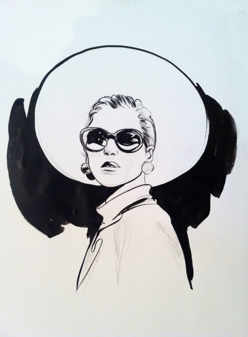 Portrait illustré de Faye Dunaway.
