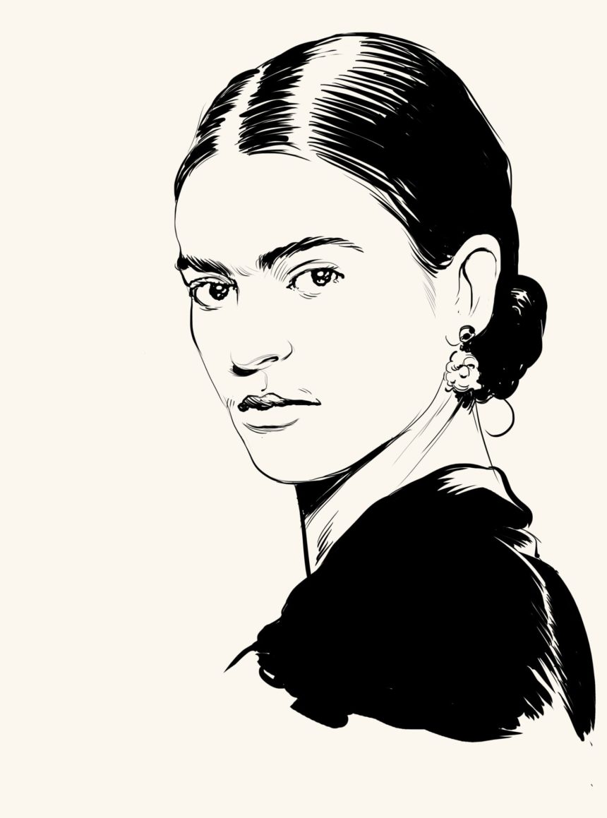 Portrait illustré de Frida Kahlo.
