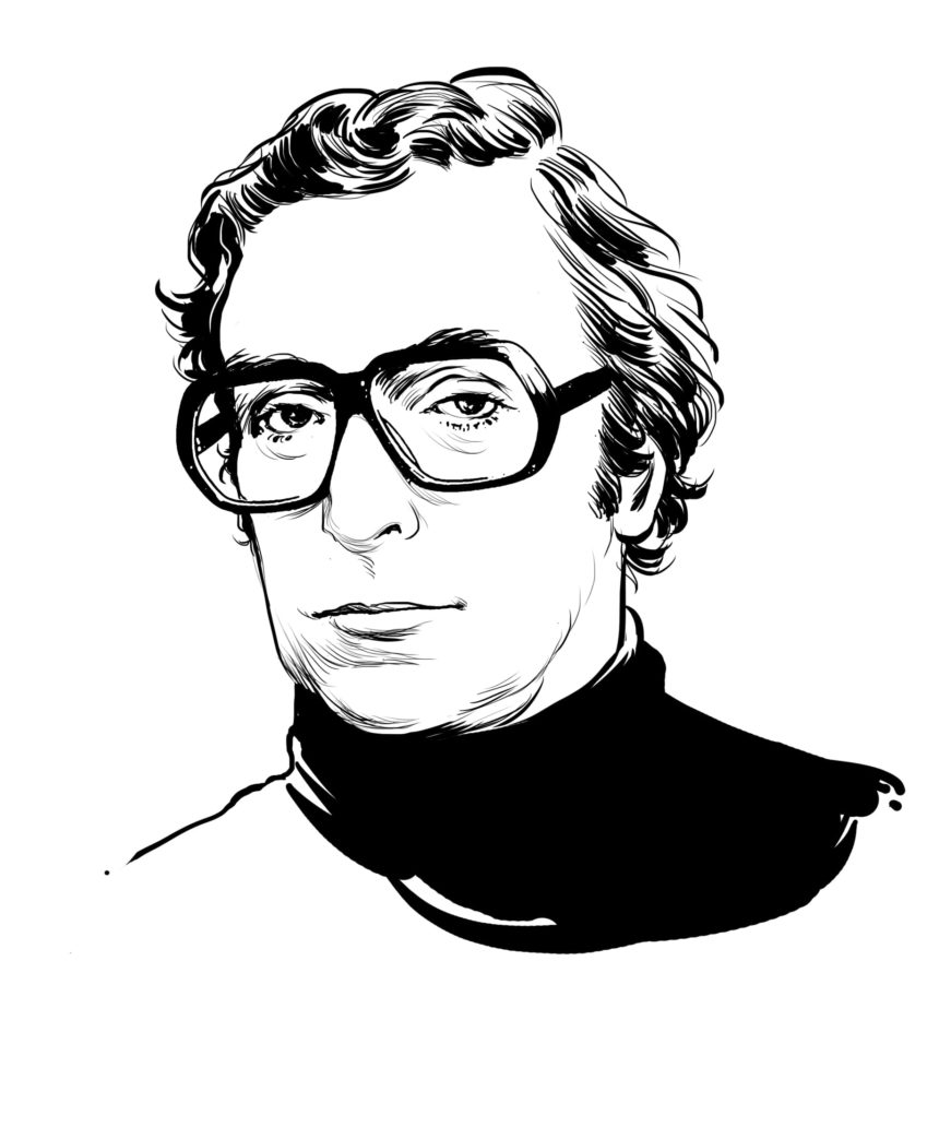 Portrait illustré de Michael Caine.